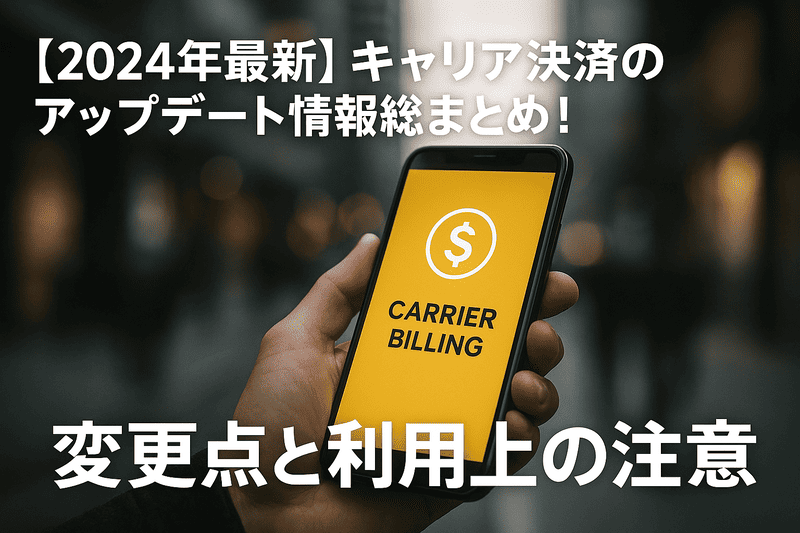 【2024年最新】キャリア決済のアップデート情報総まとめ！変更点と利用上の注意